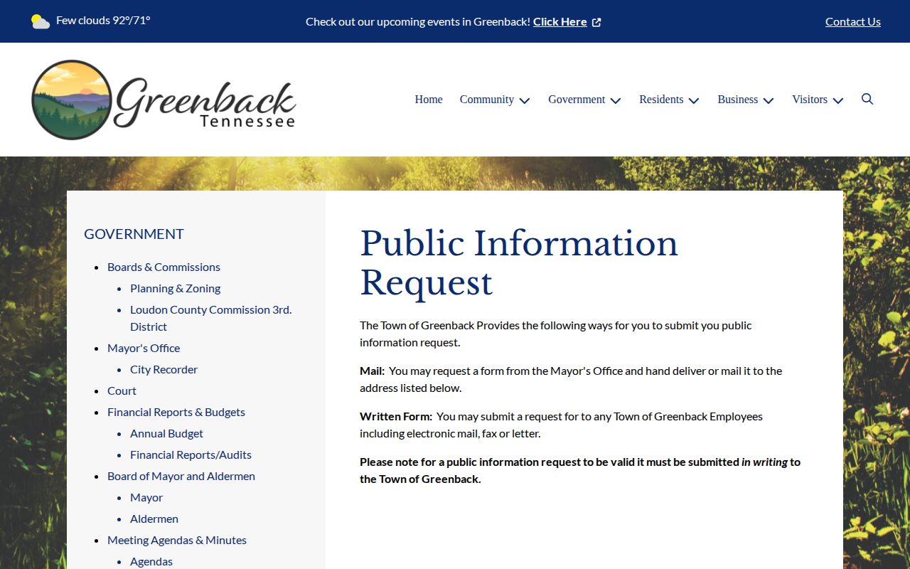 Greenback public-information request for Loudon County arrest records